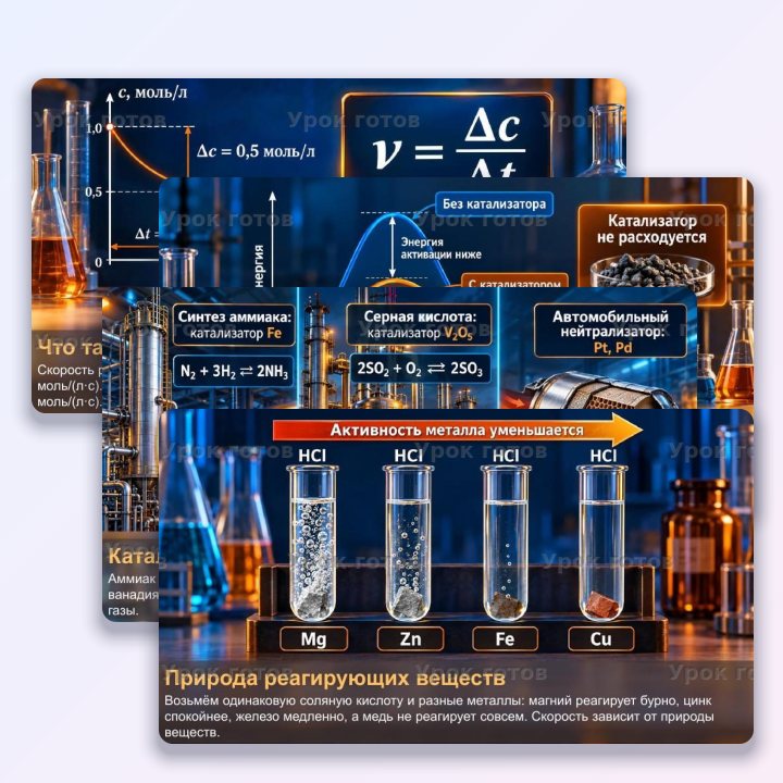 Презентация по химии для 9 класса Скорость химических реакций. Катализаторы — слайд 4