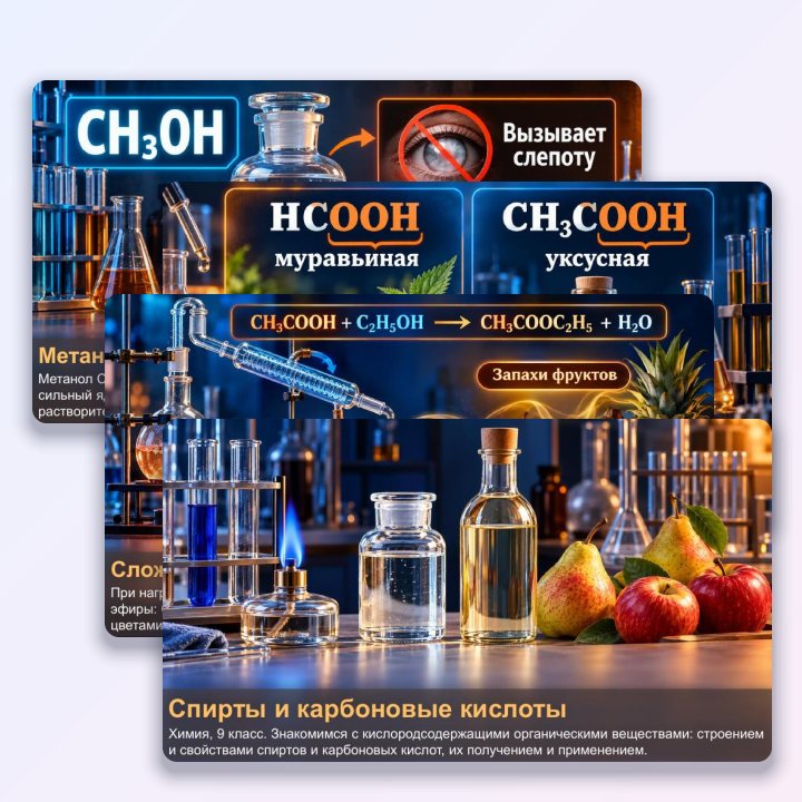 Презентация по химии для 9 класса Спирты и карбоновые кислоты