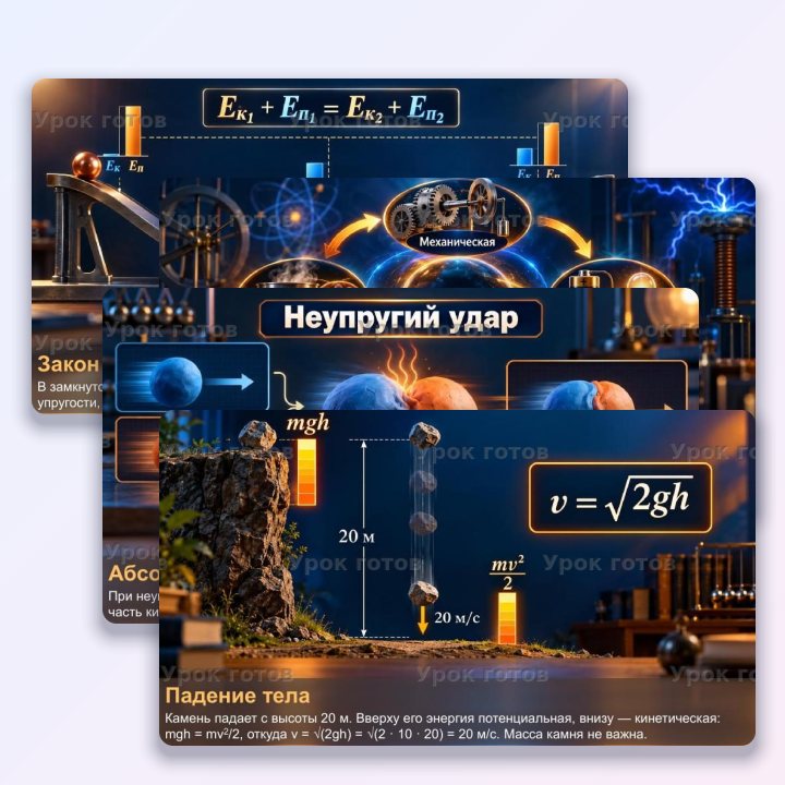 Презентация по физике для 10 класса Закон сохранения механической энергии. Упругие и неупругие столкновения — слайд 4