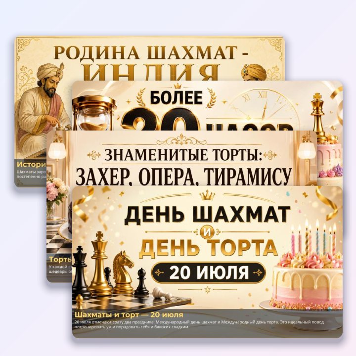 Международный день шахмат и День торта. Презентация к классному часу