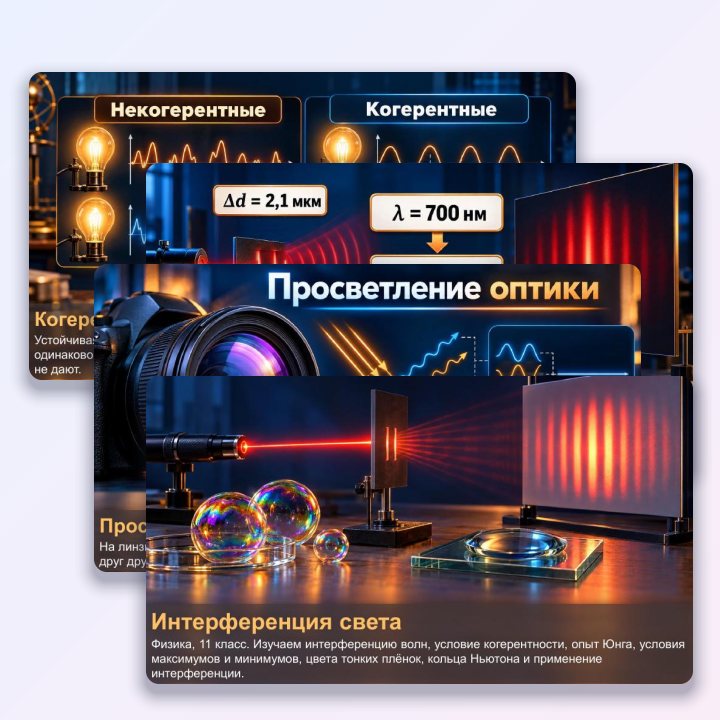 Презентация по физике для 11 класса Интерференция света