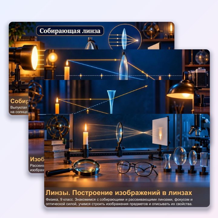 Презентация по физике для 9 класса Линзы. Построение изображений в линзах