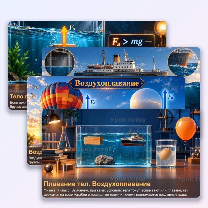 Презентация по физике для 7 класса Плавание тел. Воздухоплавание — слайд 1