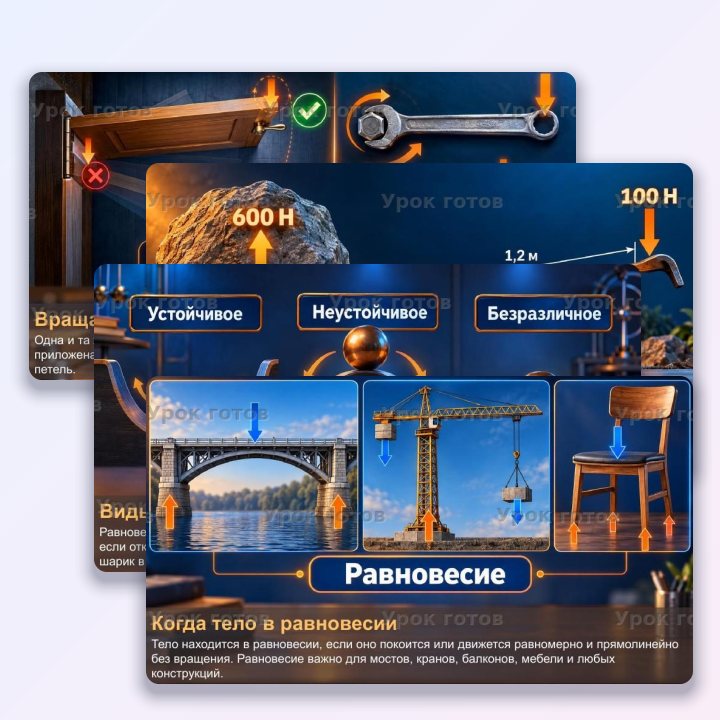 Презентация по физике для 9 класса Равновесие твёрдого тела. Момент силы. Центр тяжести — слайд 2