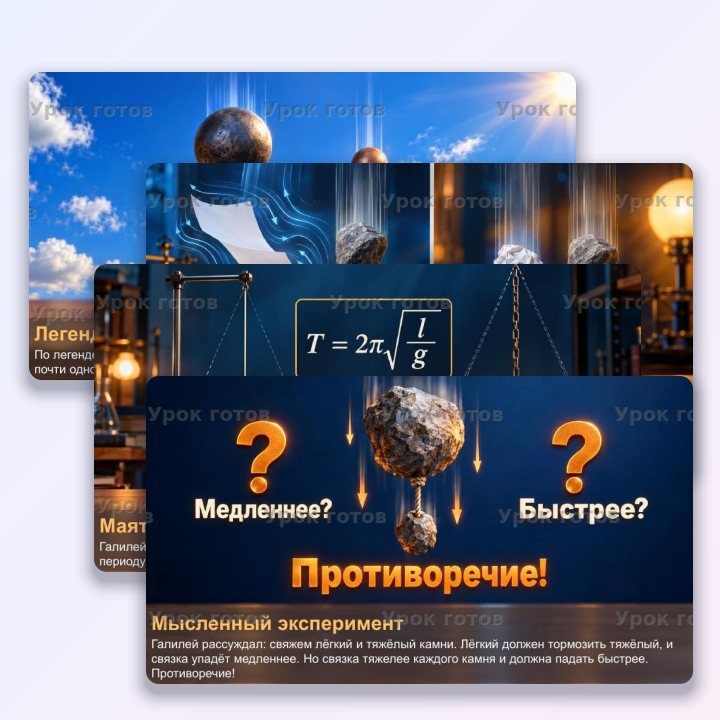 Презентация по физике для 9 класса Свободное падение. Опыты Галилея — слайд 3