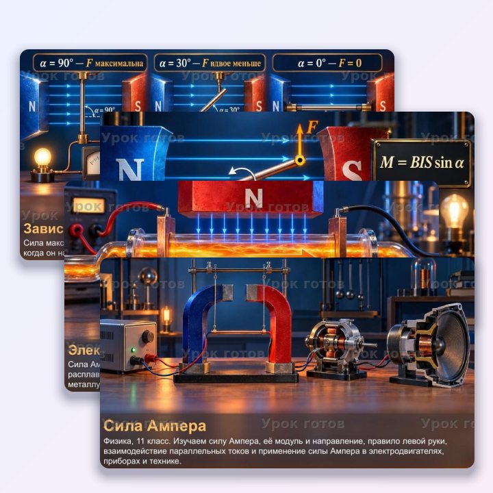 Презентация по физике для 11 класса Сила Ампера — слайд 1