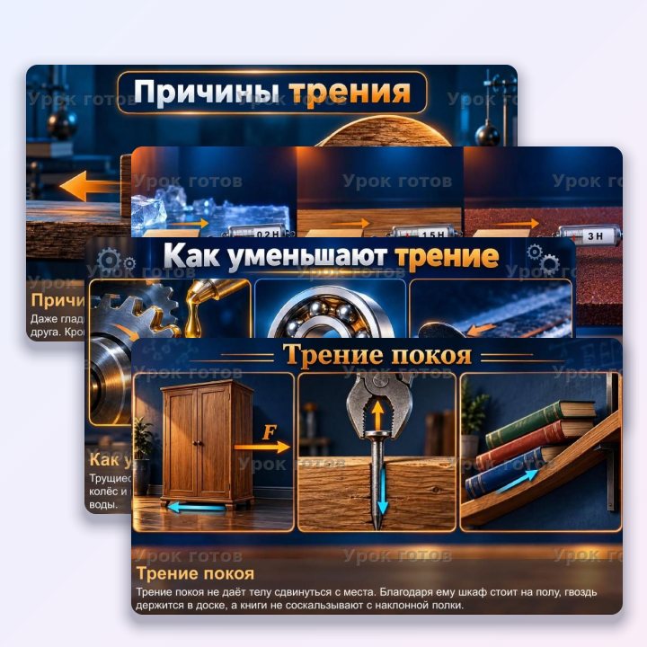 Презентация по физике для 7 класса Сила трения. Трение в природе и технике — слайд 4