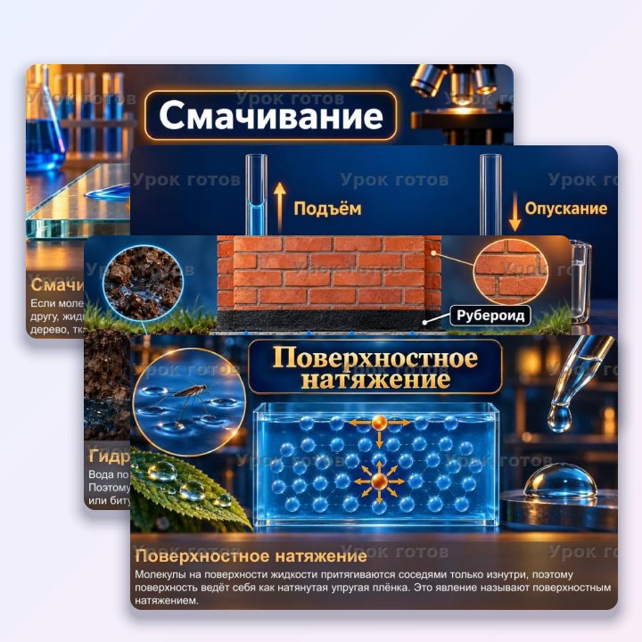 Презентация по физике для 8 класса Смачивание и капиллярные явления — слайд 2