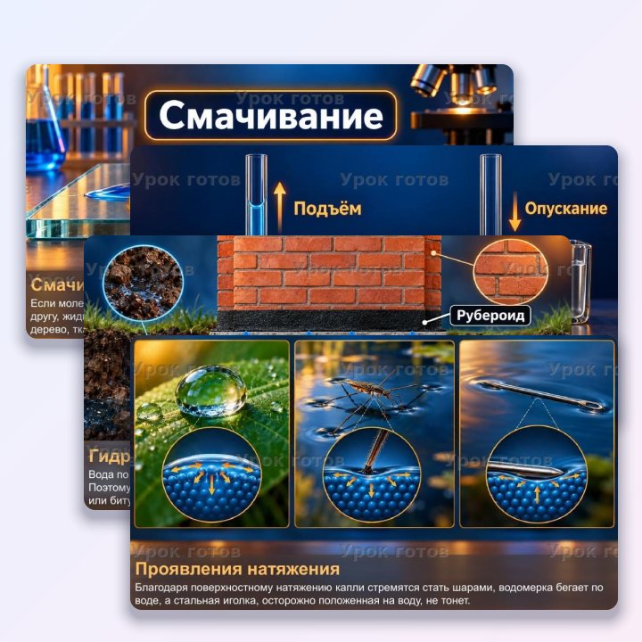 Презентация по физике для 8 класса Смачивание и капиллярные явления — слайд 3