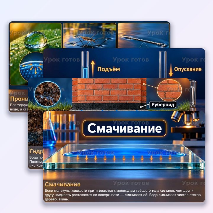 Презентация по физике для 8 класса Смачивание и капиллярные явления — слайд 4