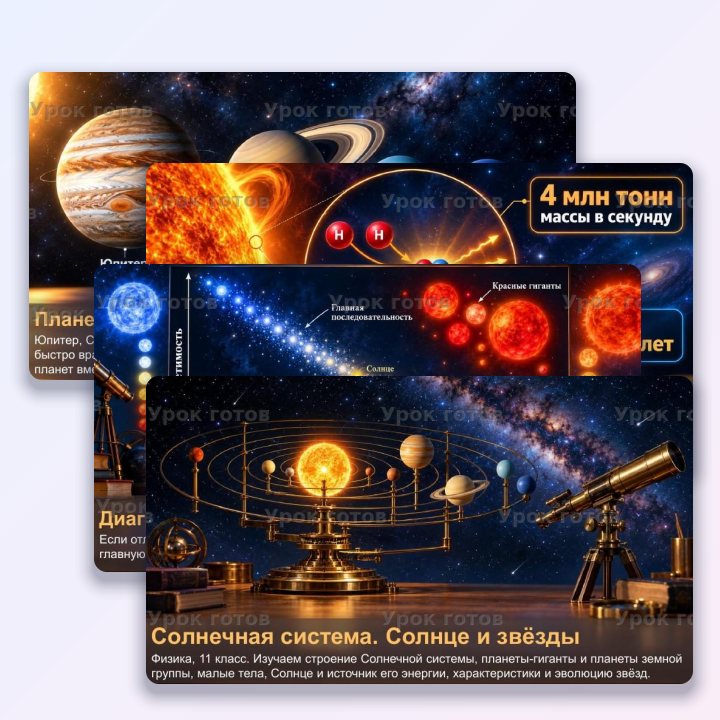 Презентация по физике для 11 класса Солнечная система. Солнце и звёзды — слайд 1