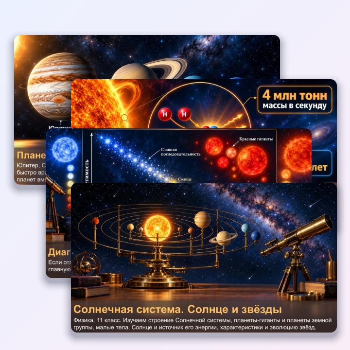 Презентация по физике для 11 класса Солнечная система. Солнце и звёзды