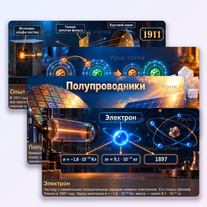 Презентация по физике для 8 класса Строение атома. Проводники и диэлектрики — слайд 3