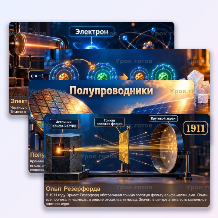Презентация по физике для 8 класса Строение атома. Проводники и диэлектрики — слайд 4