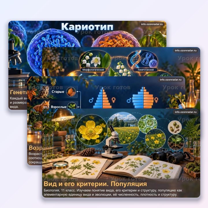 Презентация по биологии для 11 класса Вид и его критерии. Популяция — слайд 1