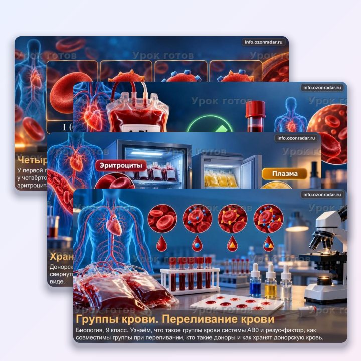 Презентация по биологии для 9 класса Группы крови. Переливание крови — слайд 1