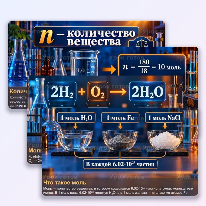 Презентация по химии для 8 класса Количество вещества. Моль. Молярная масса — слайд 4